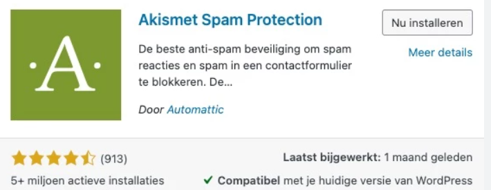 akismet plugin